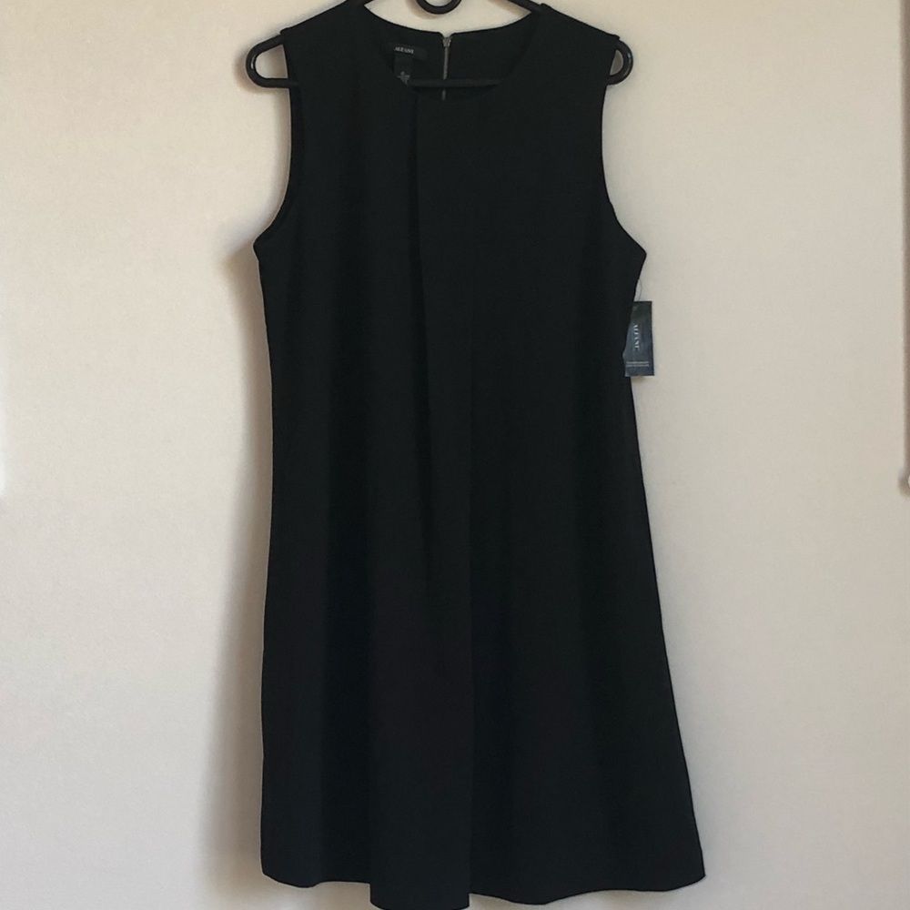NWT Alfani Pleated A-line Black Dress